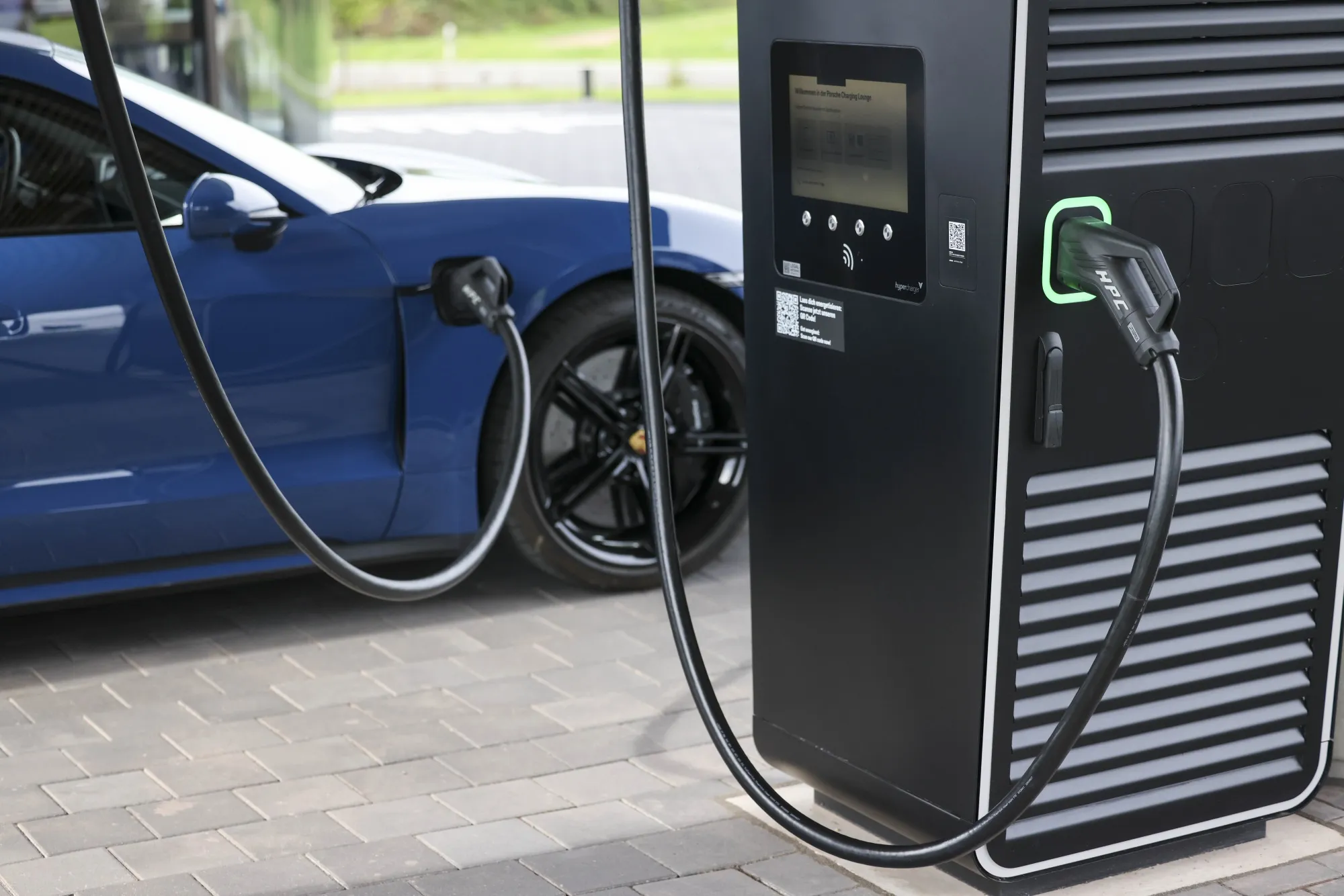 An&nbsp;electric vehicle charges&nbsp;in Bingen, Germany.