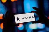 In this photo illustration, the Astra Space logo is