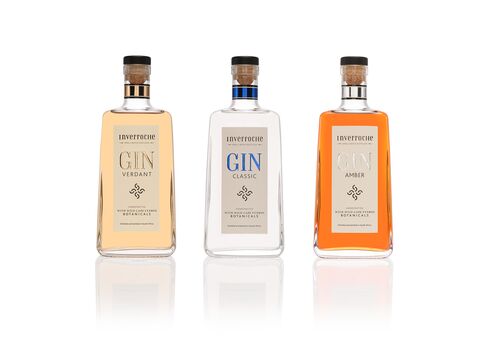 Bottles of Inverocche Gin, produced by Inverocche Distillery.