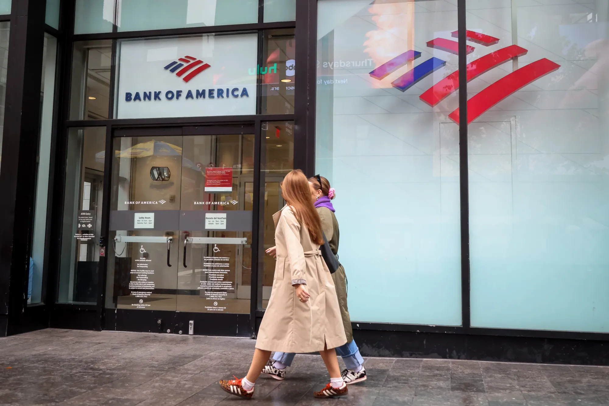 A Bank of America branch in New York.