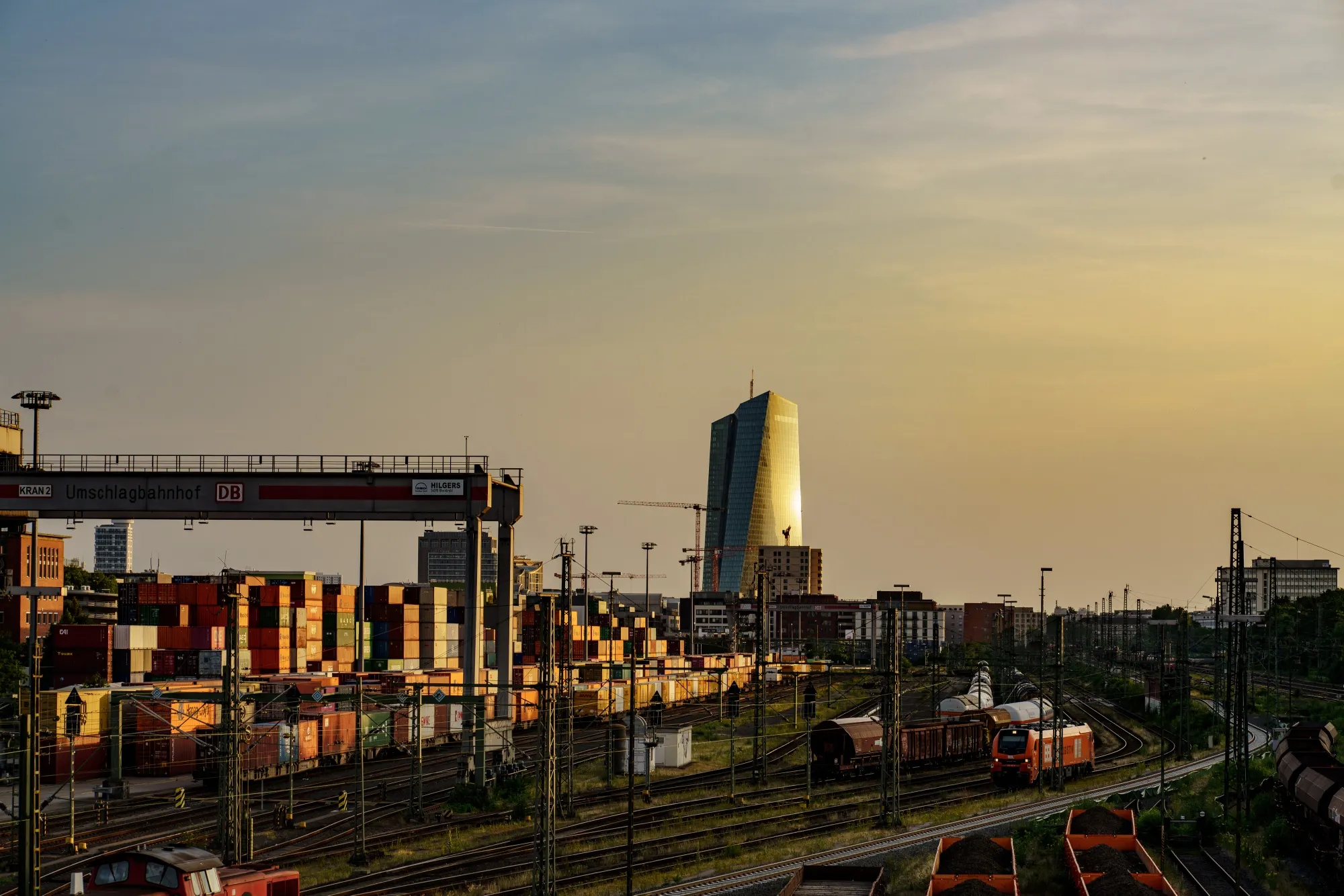 The Deutsche Bahn AG freight terminal in Frankfurt.