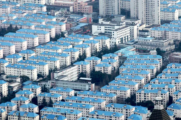 Residential buildings stand in the Pudong area of Shanghai on Feb. 2