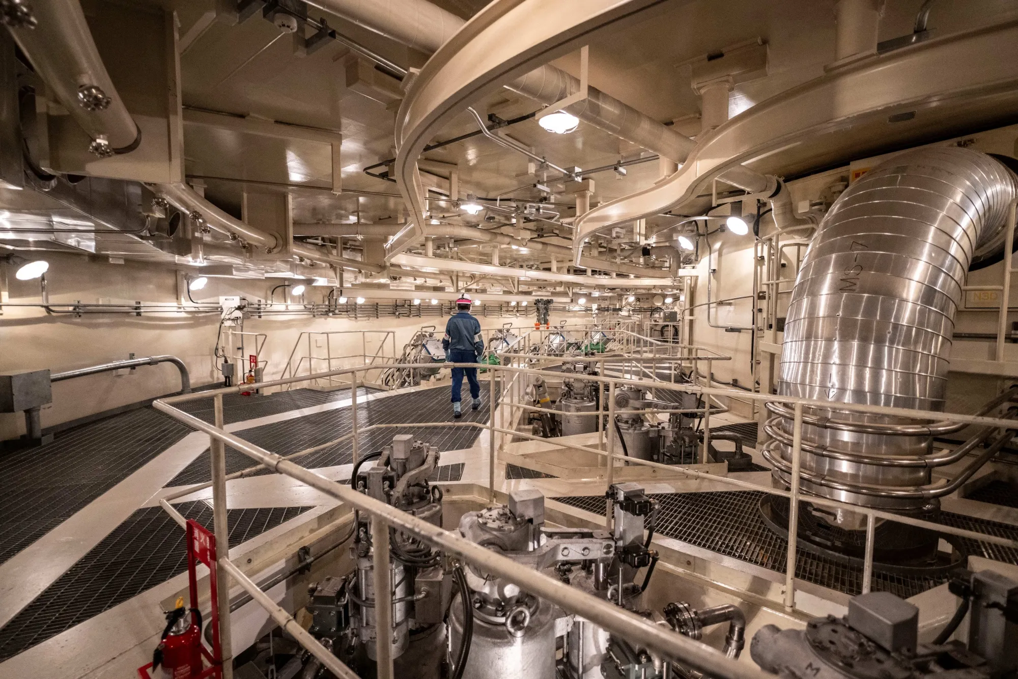 Inside the reactor containment vessel of the unit 7 reactor building at the Kashiwazaki Kariwa nuclear power plant in Niigata prefecture.