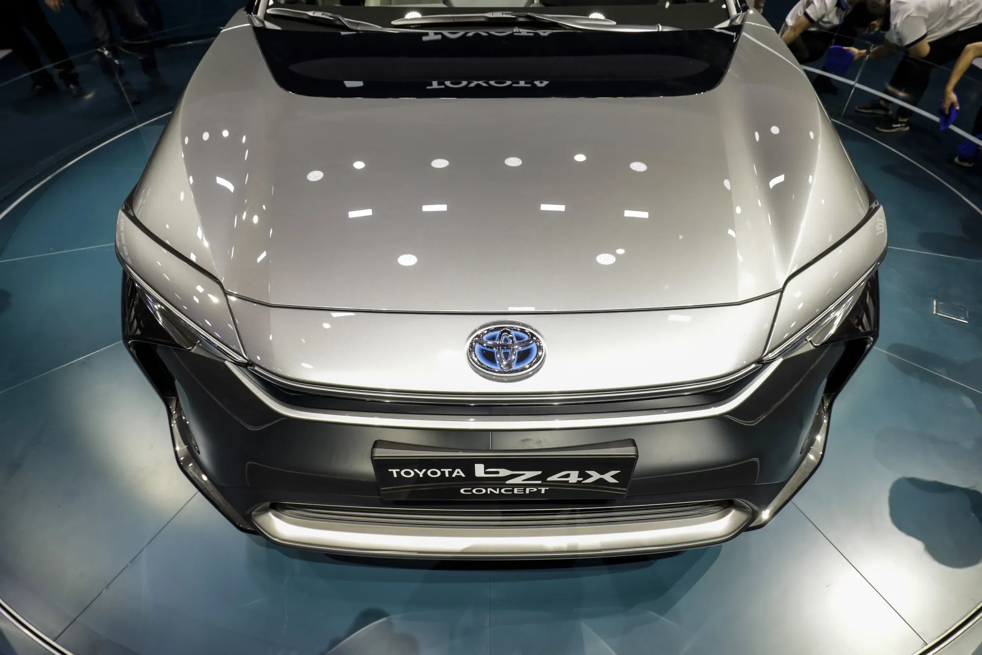 The Toyota bZ4X electric sport utility vehicle concept at the Shanghai auto show in April.