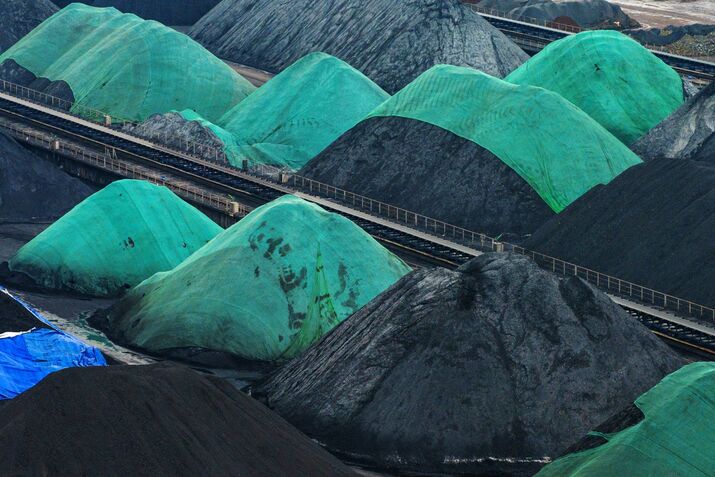 Coal Stockyard at a Port in Chongqing as Chinese Coal Prices Have Further to Fall