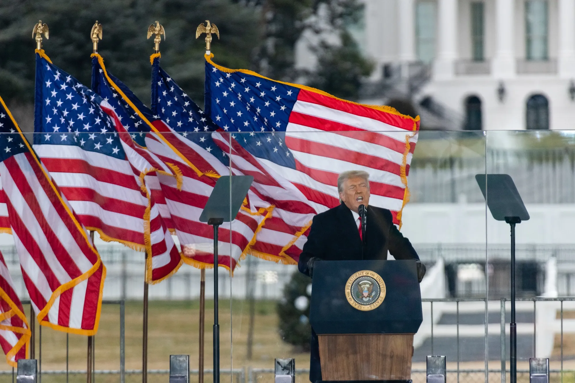 Donald Trump during a "Save America Rally" near the White House on Jan. 6.