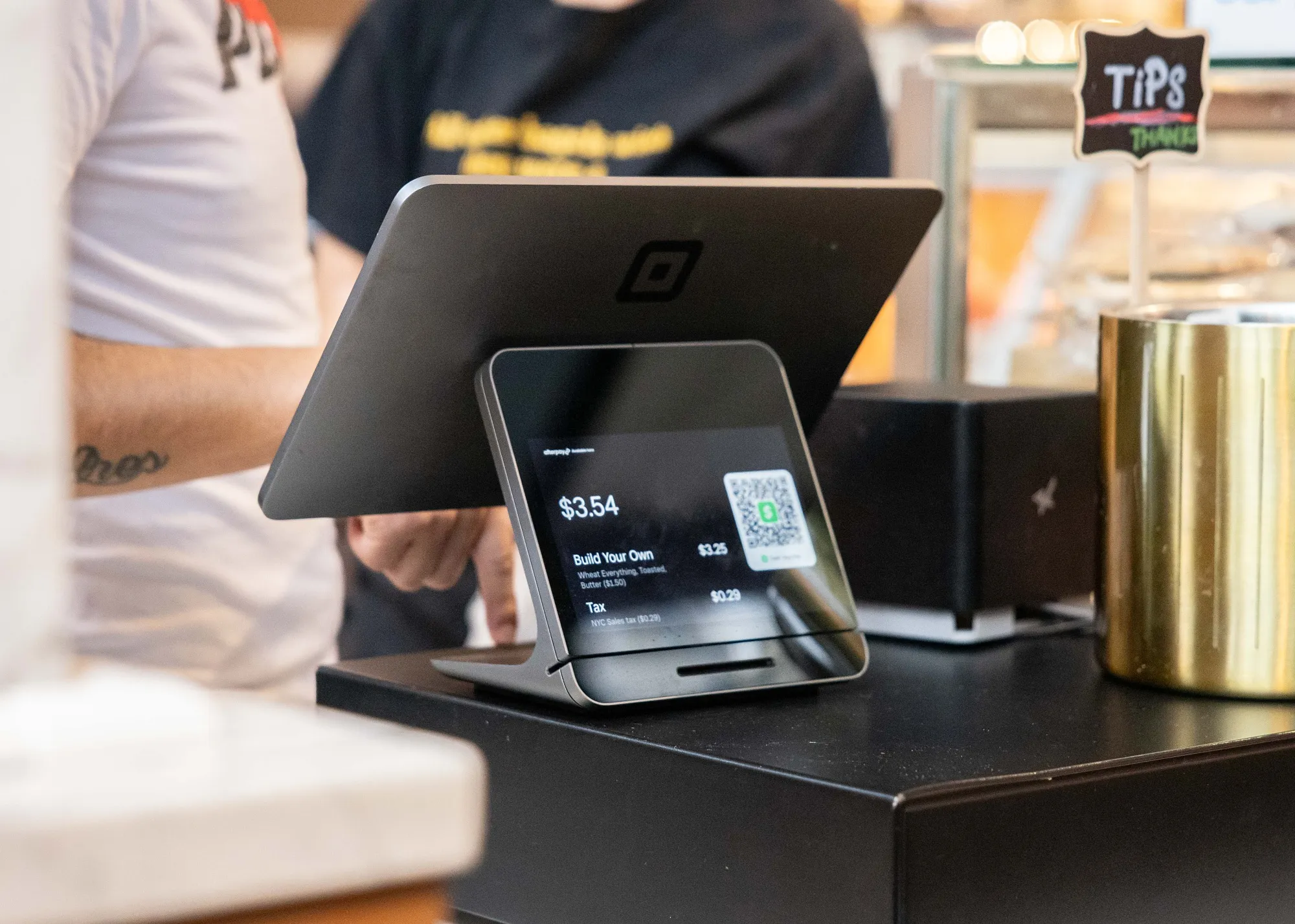 A Square payment device at a store in New York.