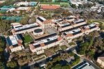 An aerial view of the Stanford Graduate School of Business