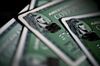 American Express Co. chip credit cards are arranged for a photograph in Washington, D.C., U.S.