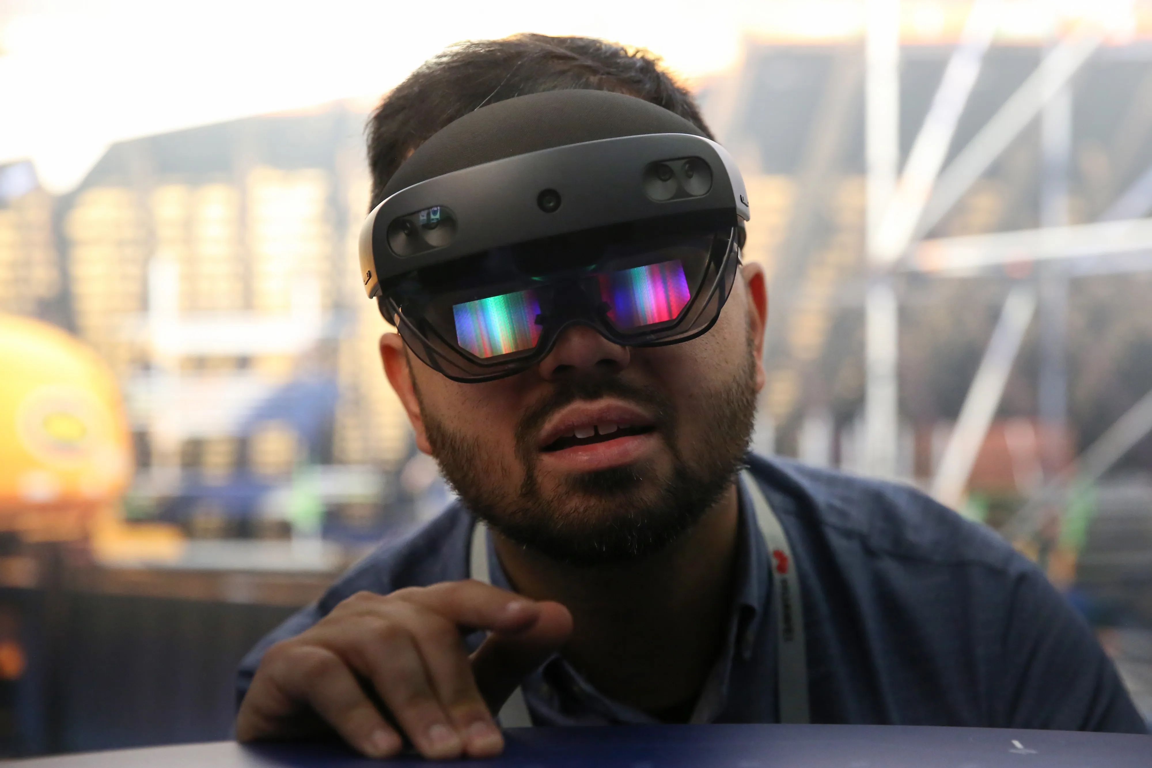 A Microsoft Corp. HoloLens 2 headset.