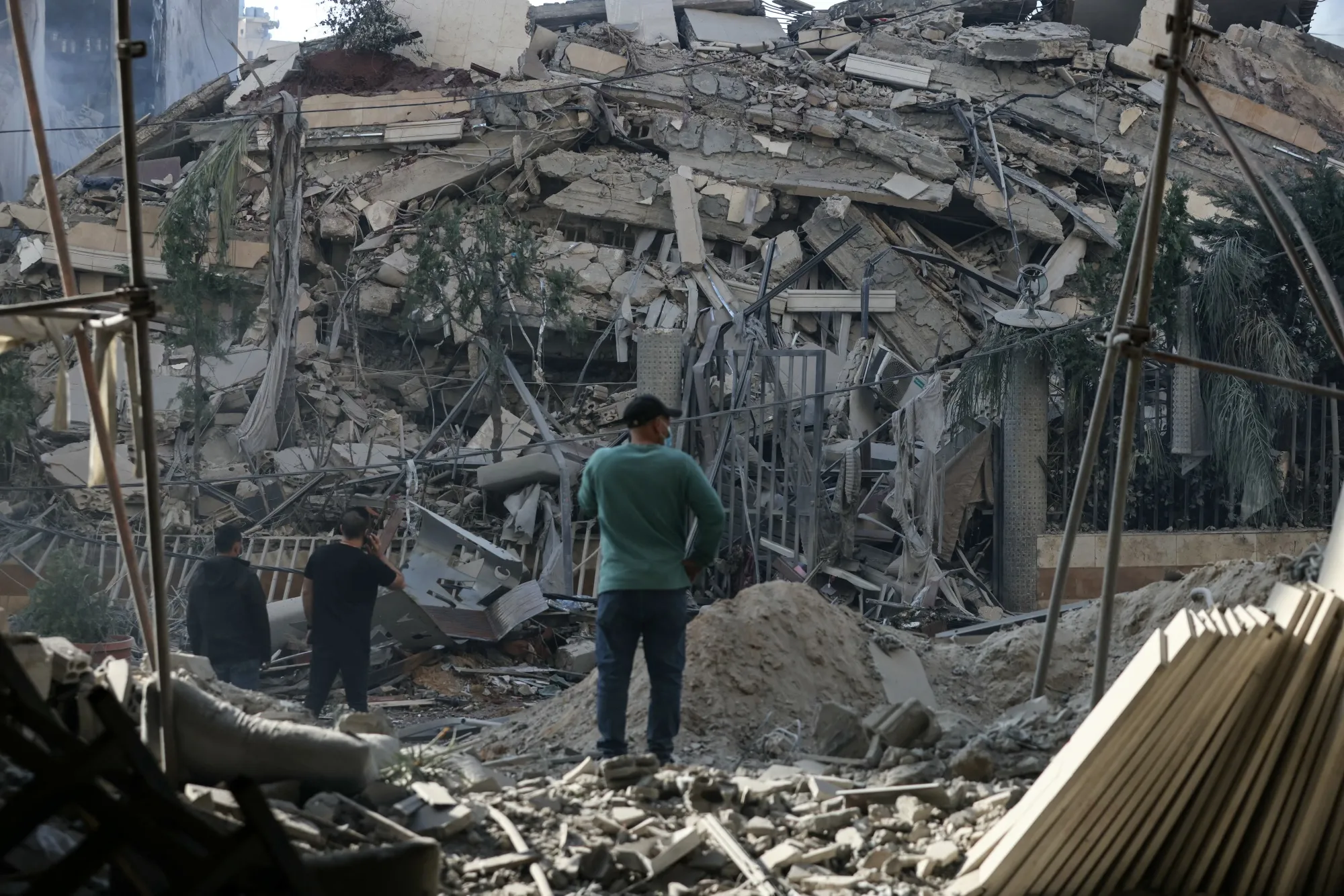 A levelled building following an Israeli airstrike that targeted the neighbourhood of Shayyah in Beirut's southern suburbs on Nov. 17.