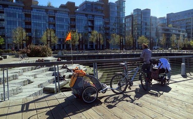 The family-friendly False Creek area of Vancouver.