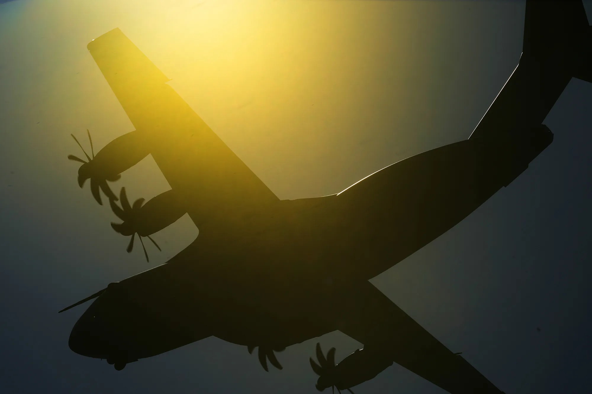 A transport aircraft prepares for landing at RAF Akrotiri air base near Limassol, Cyprus, on&nbsp;March&nbsp;3.