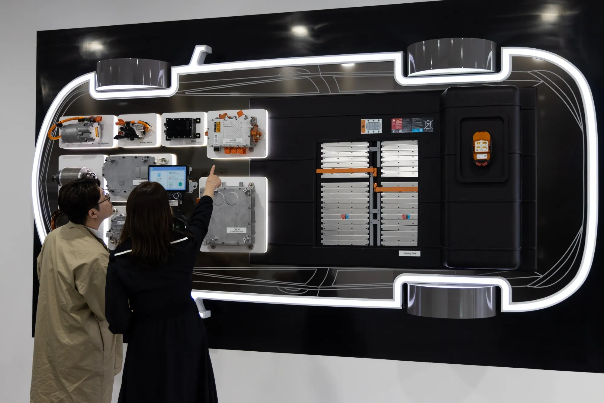An LG Energy Solution Ltd. battery pack displayed at the LG Group Sciencepark R&amp;D complex in Seoul.