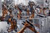 Robots weld car body components for vehicles at the Bayerische Motoren Werke AG (BMW) Manufacturing Co. assembly plant in Greer, South Carolina, U.S. on Thursday, May 10, 2018. Markit is scheduled to release manufacturing figures on May 23.