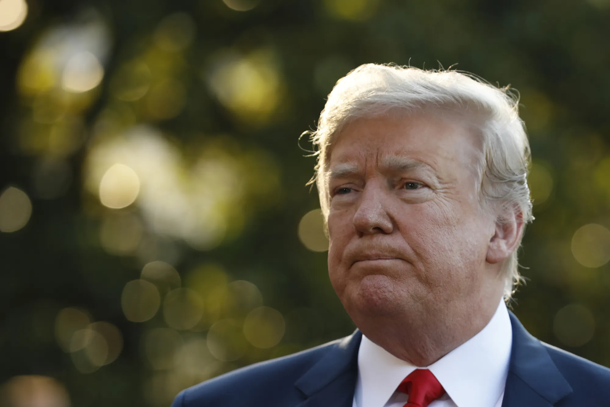 U.S. President Donald Trump pauses while speaking to members of the media&nbsp;on&nbsp;July 10.&nbsp;