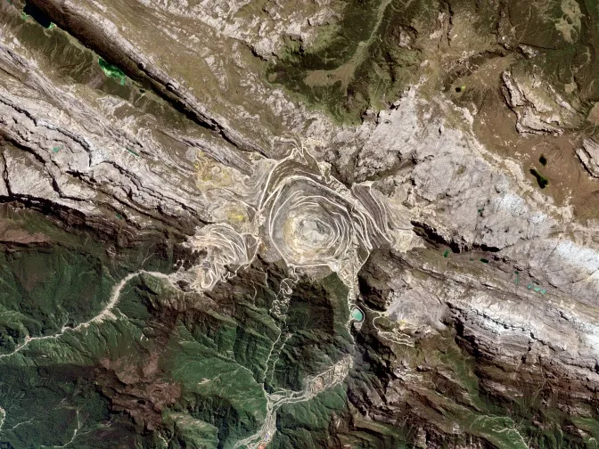 The Grasberg Copper and Gold mine in Papua, Indonesia.