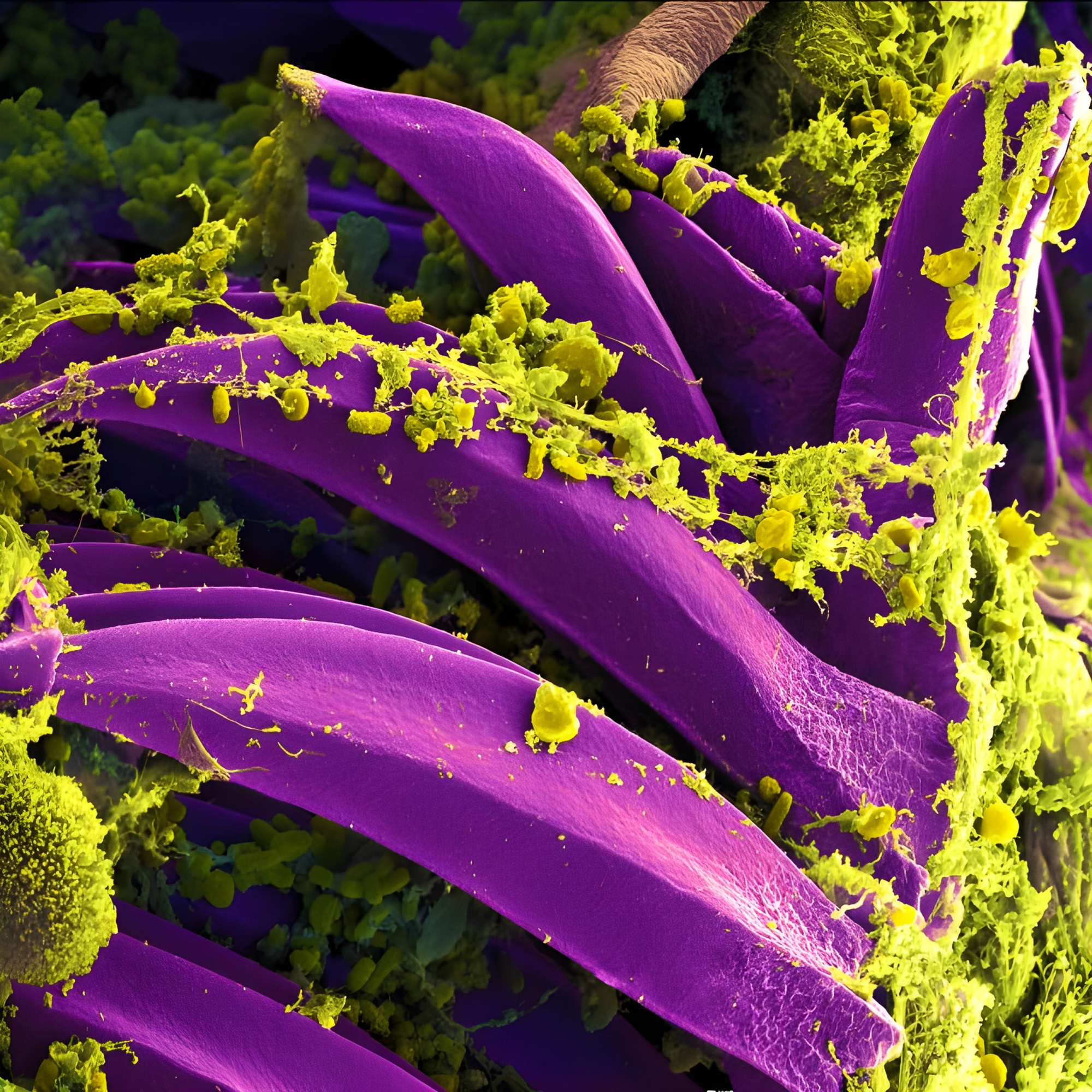 An electron micrograph of Yersinia pestis.