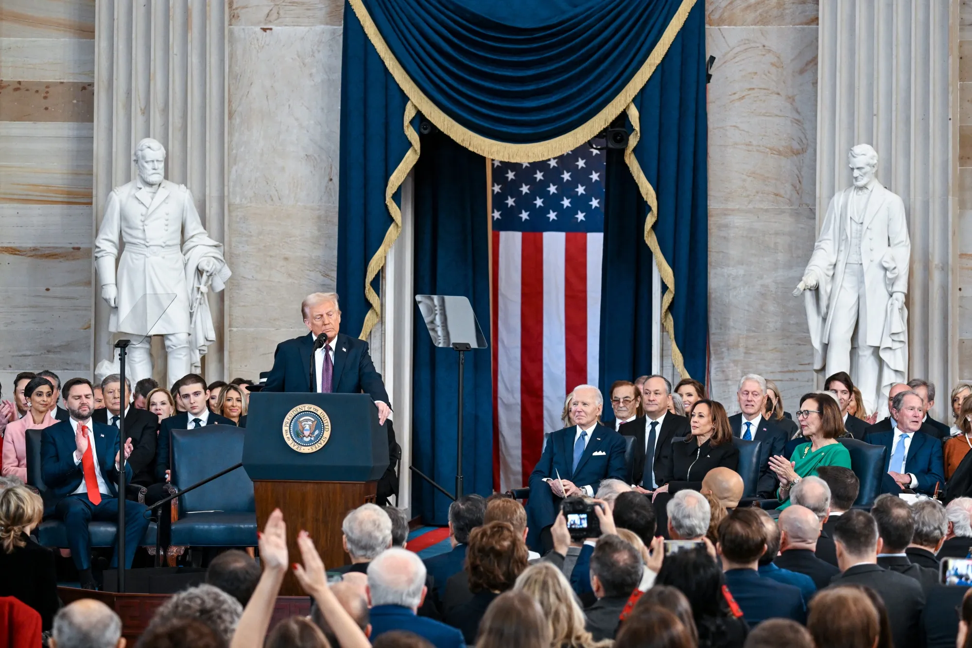 President Donald Trump speaks after being sworn-in during the 60th presidential inauguration&nbsp;in Washington, DC, on&nbsp;Jan. 20.