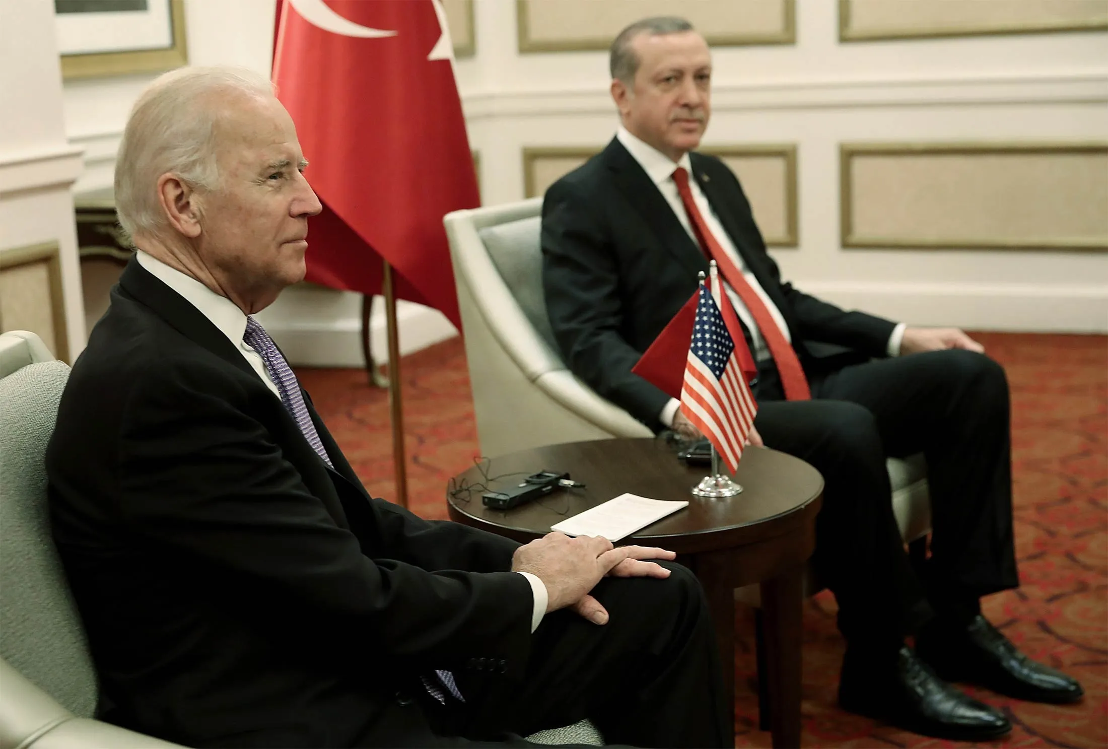 Then-Vice President Joe Biden meets with Turkish President Recep Erdogan in Washington, D.C., on March 31, 2016.