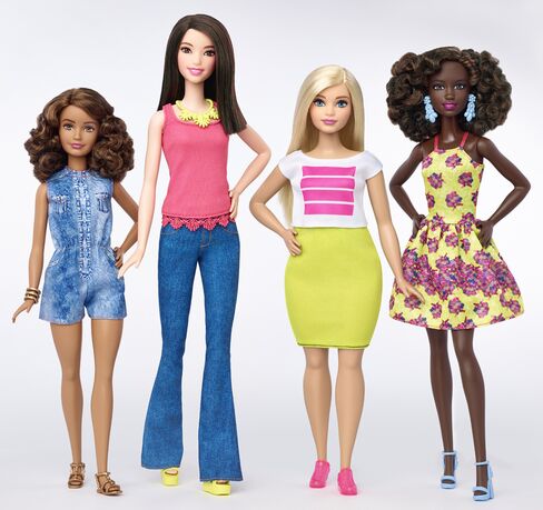 Barbie comes in a variety of new shapes, including a "curvy" model.