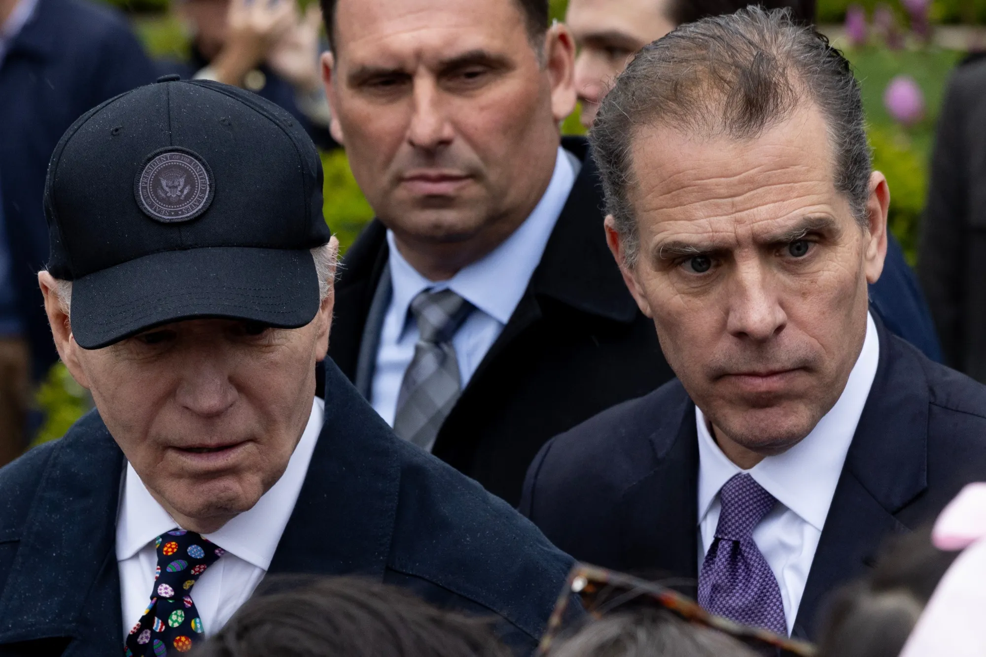 US President Joe Biden, left, and Hunter Biden on April 1, 2024