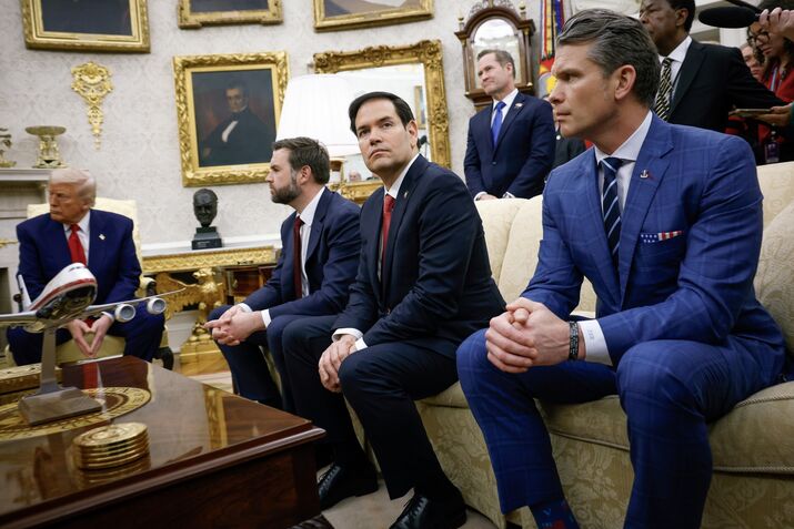President Trump Meets With Visiting Israeli PM Netanyahu At The White House