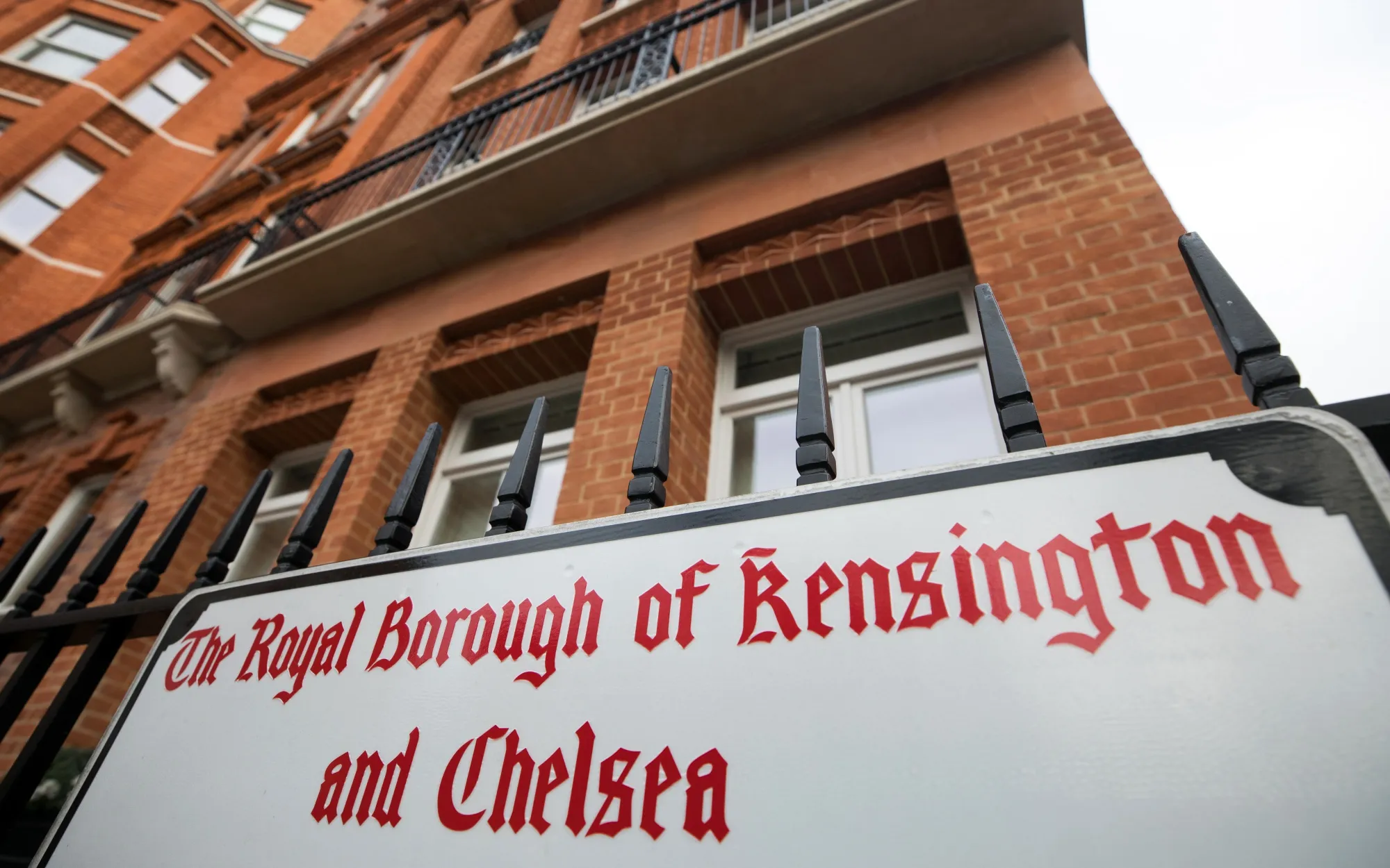 A street sign in the Kensington and Chelsea borough of London.