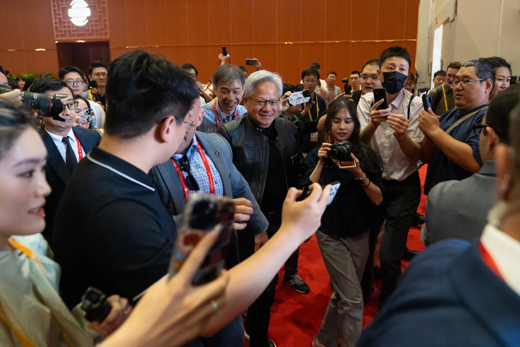 Nvidia CEO Jensen Huang in Beijing in July.