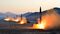 Unverified photo released by North Korea's KCNA on March 7 shows missiles launched by the Korean People's Army. Source: KCNA via KNS via AFP/Getty Images