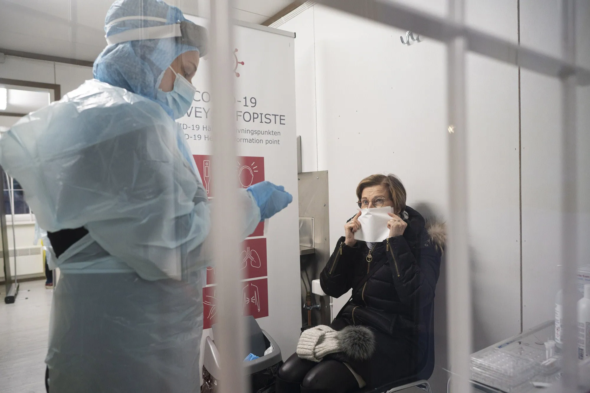 Voluntary virus tests at the border at the border between Finland and Sweden in Tornio, Finland.&nbsp;
