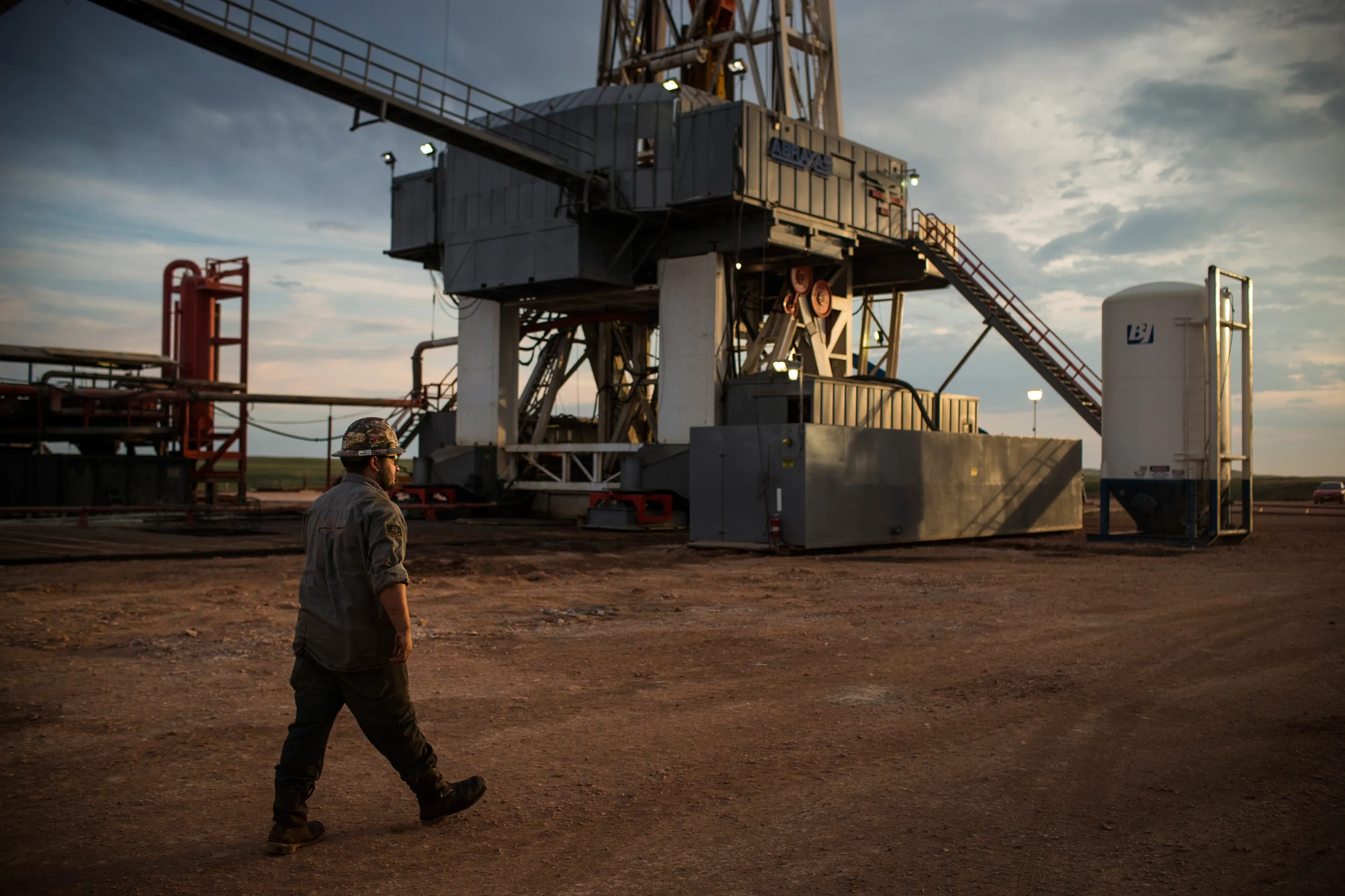 An oil rig drilling into the Bakken shale formation in&nbsp;North Dakota.