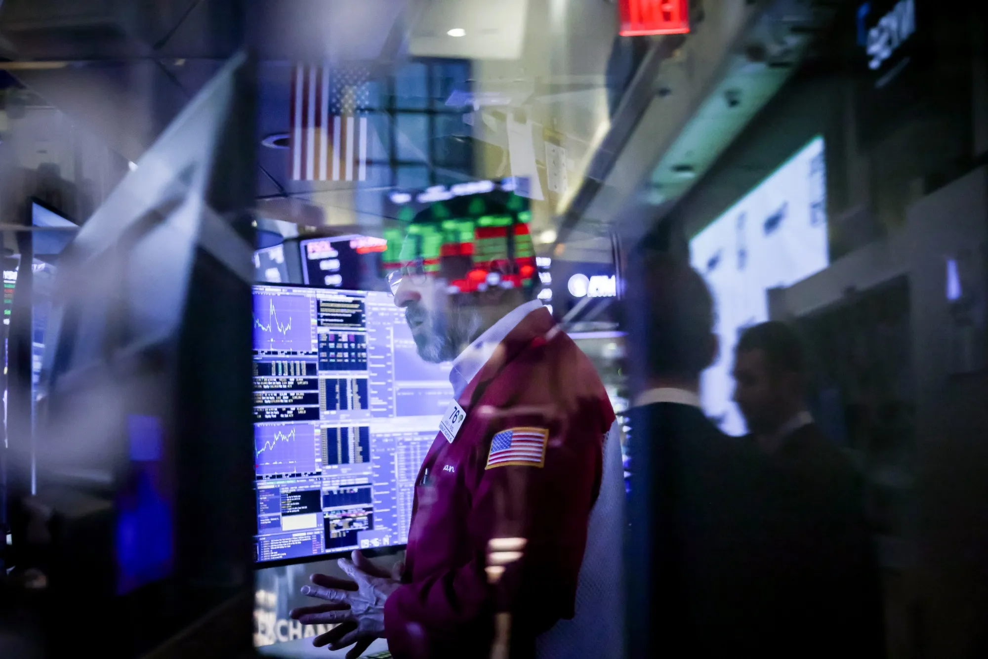 A trader works on the floor of the New York Stock Exchange (NYSE) in New York&nbsp;on&nbsp;Nov. 21.