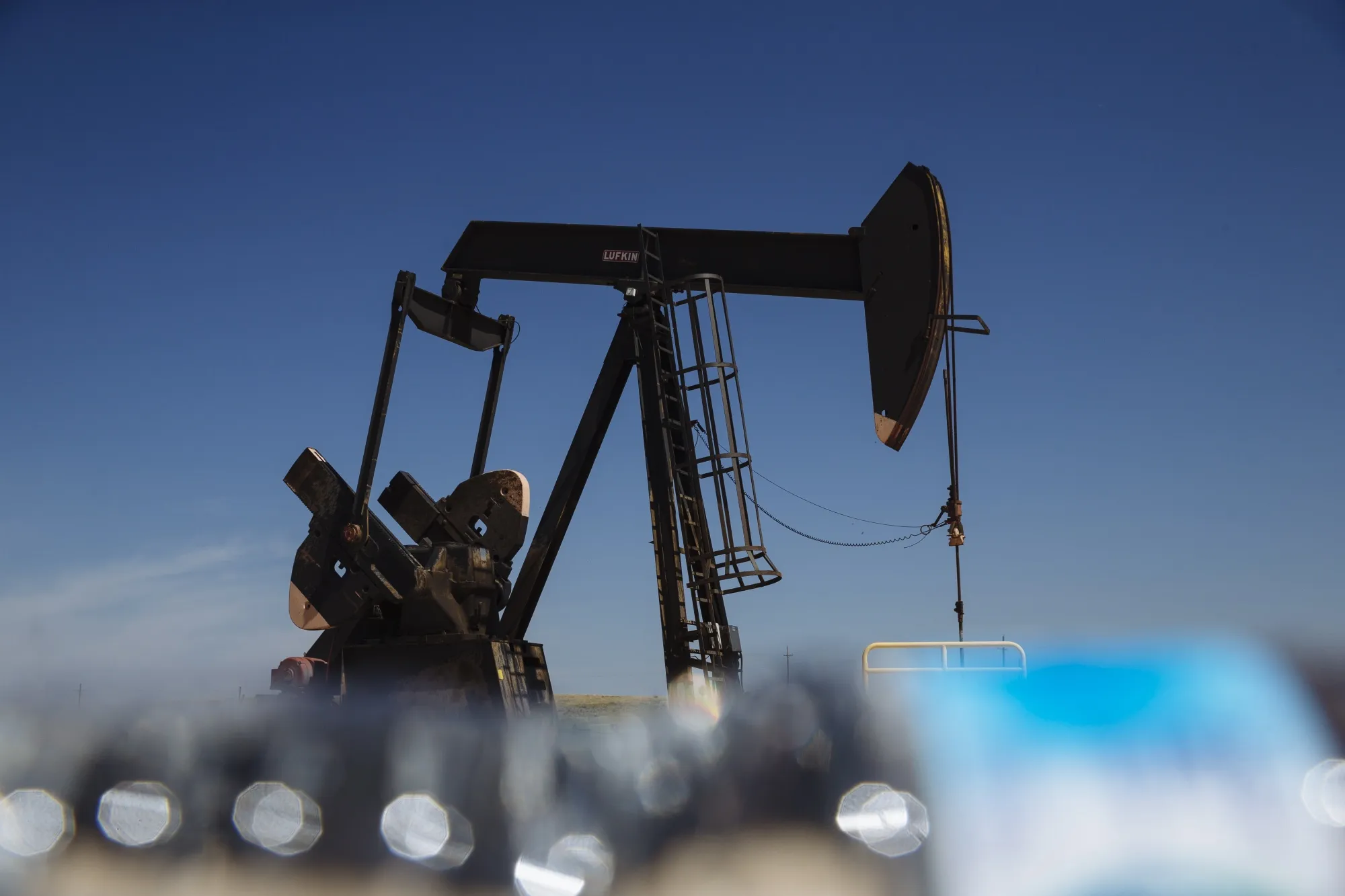 A pump jack near Stratford, Texas.