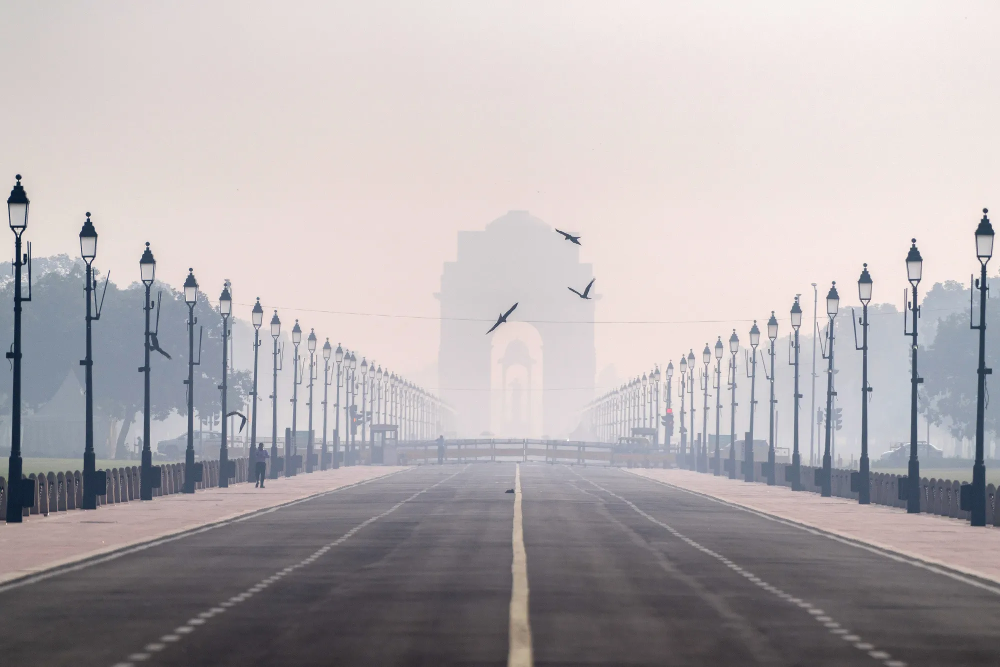 The India Gate shrouded in smog in New Delhi on Oct. 29.