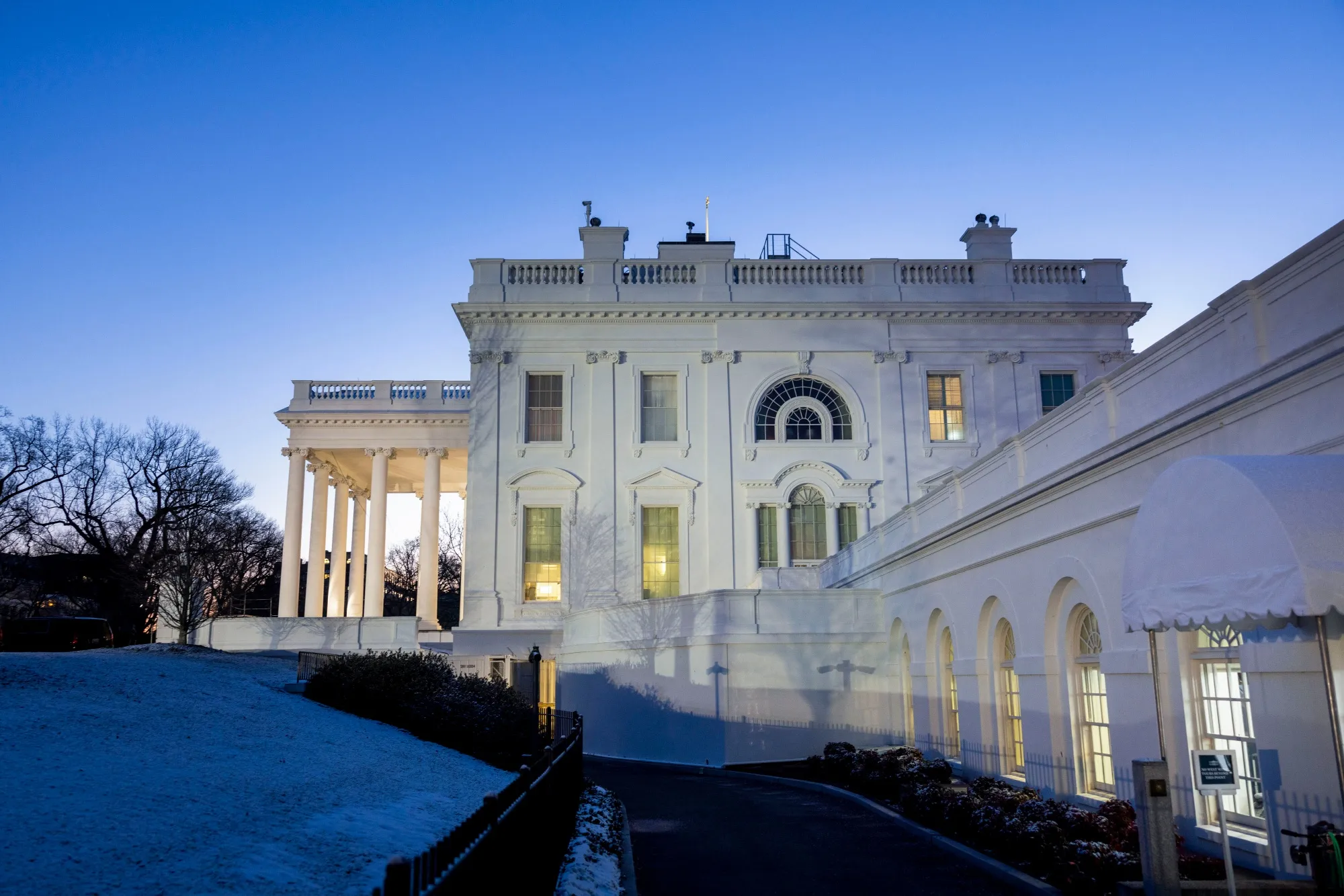The White House ahead of the 60th presidential inauguration in Washington.