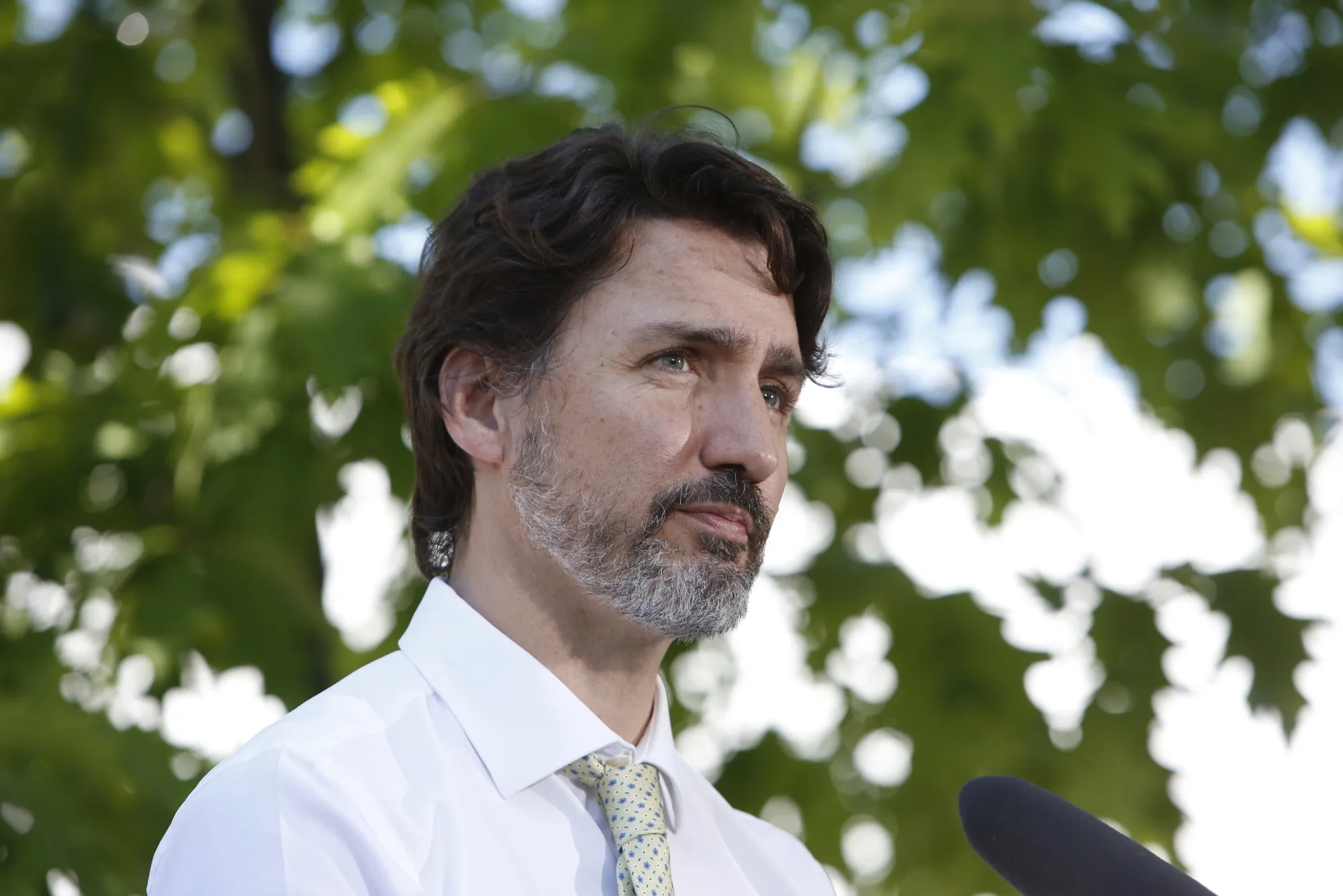 Justin Trudeau speaks at a news conference in Chelsea, Quebec on June 19.