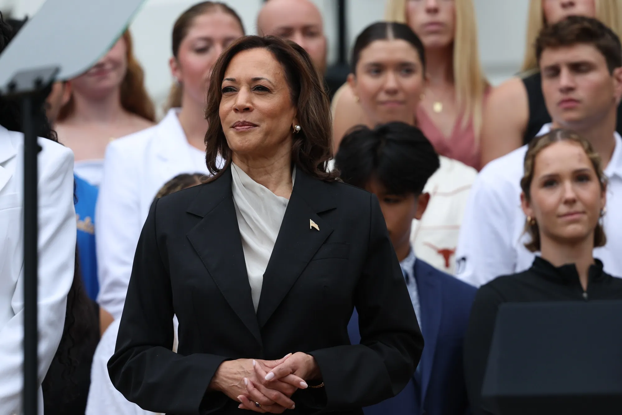 Kamala Harris on the South Lawn of the White House in Washington, DC&nbsp;on July 22.