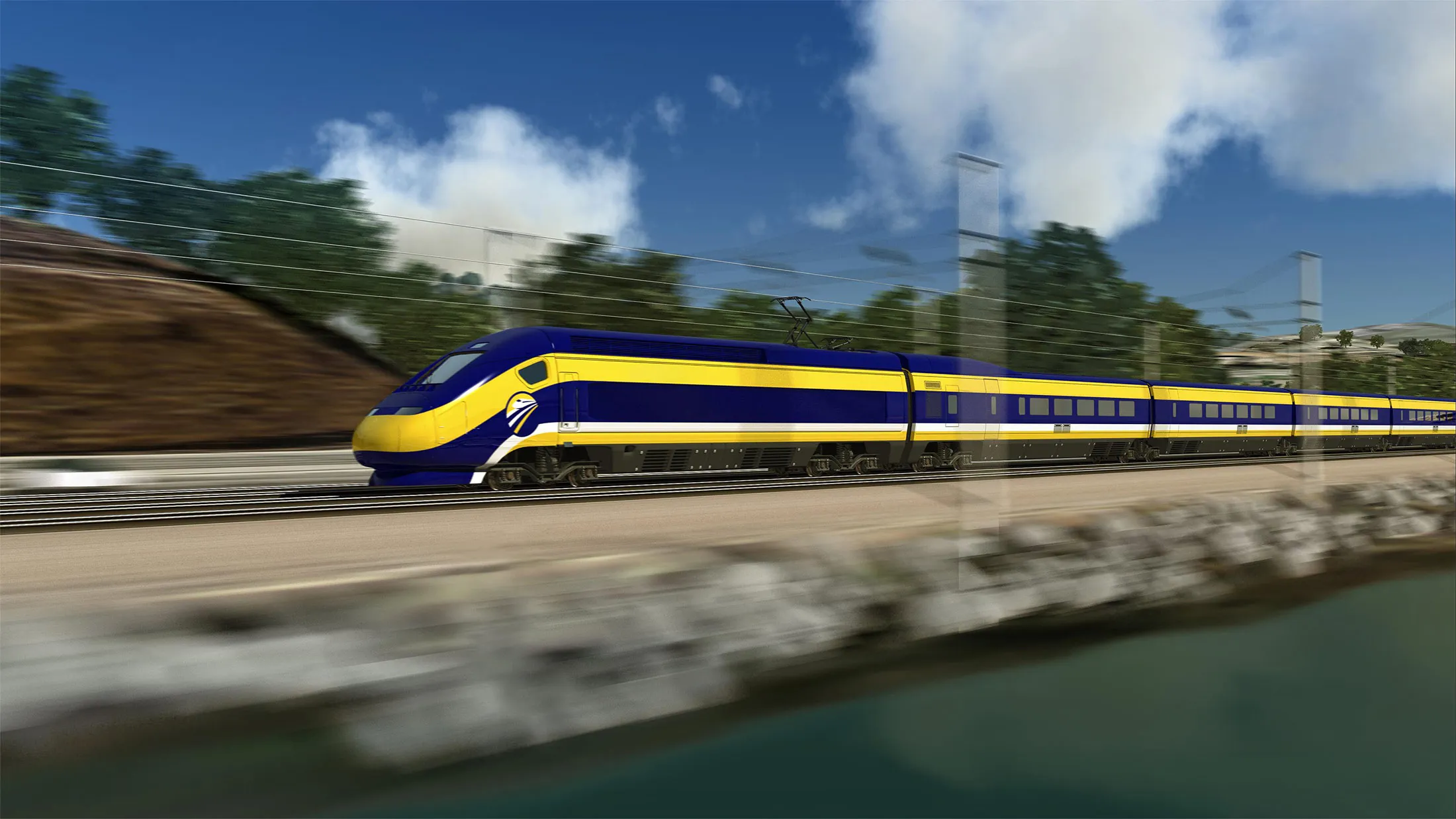 An illustration of California’s planned high-speed rail