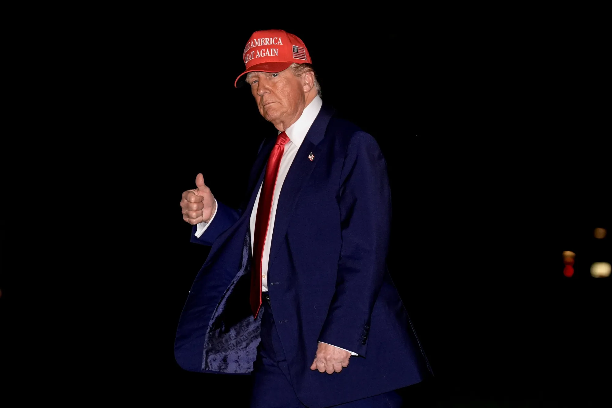President Donald Trump&nbsp;on the South Lawn of the White House.