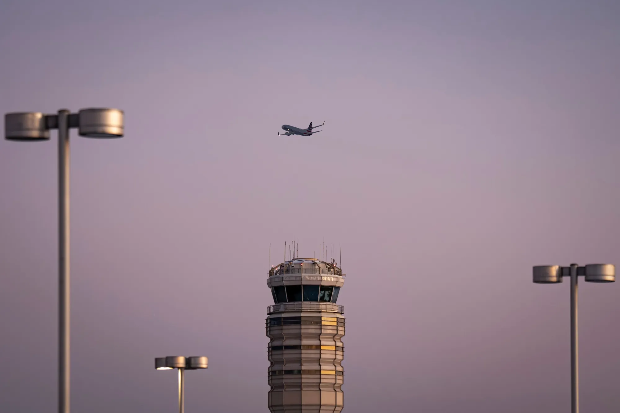 The FAA Air Traffic Control tower at Ronald Reagan Washington National Airport (DCA)&nbsp;in Arlington, Virginia.