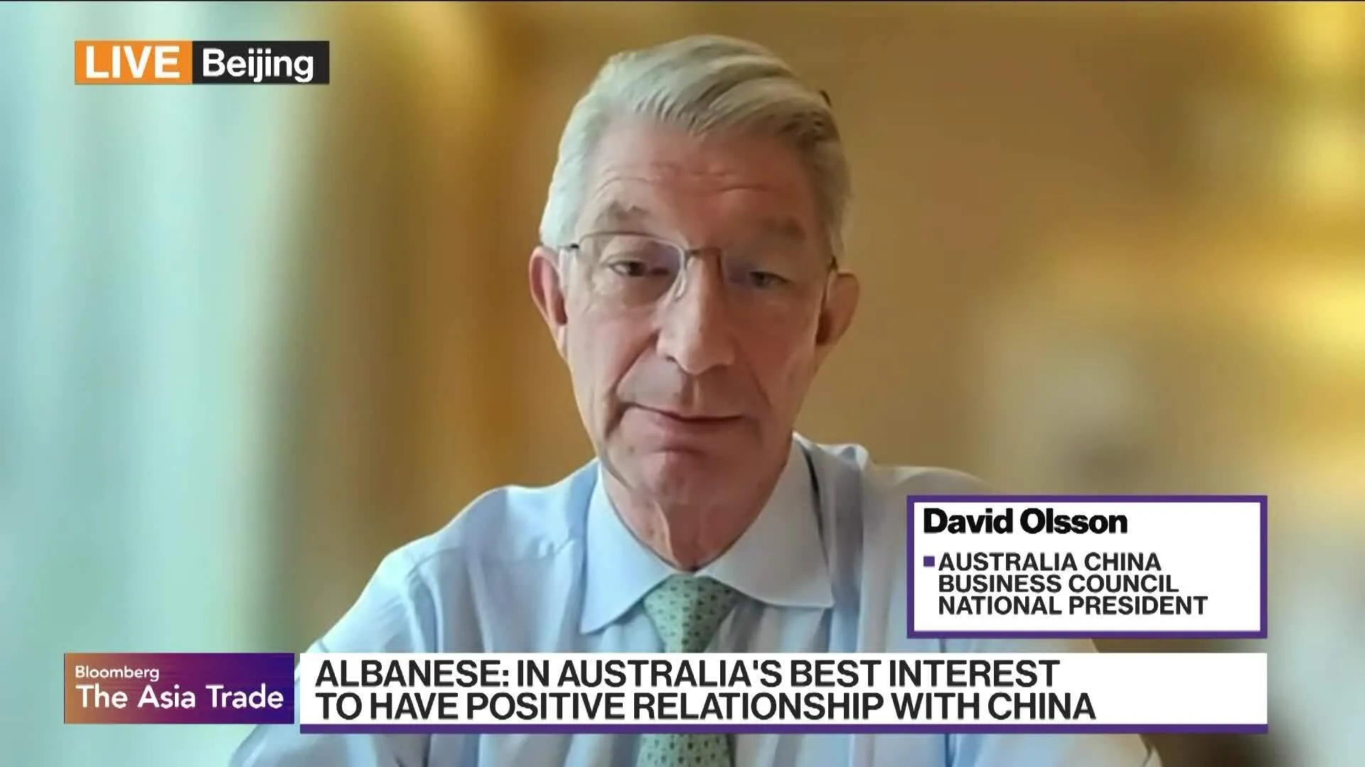 Watch ACBC President on Australia-China Business Relations - Bloomberg