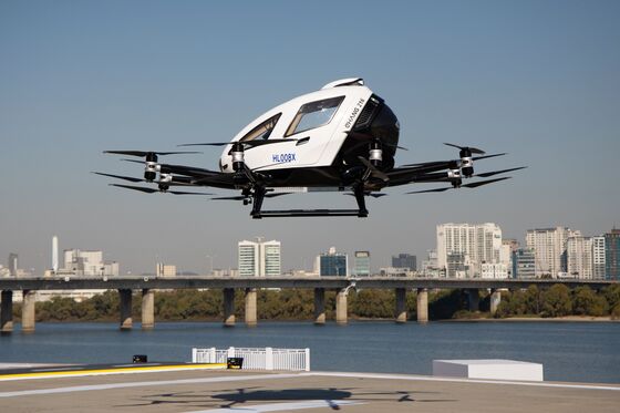 Drone Taxis and Bags of Rice Take Flight in Downtown Seoul