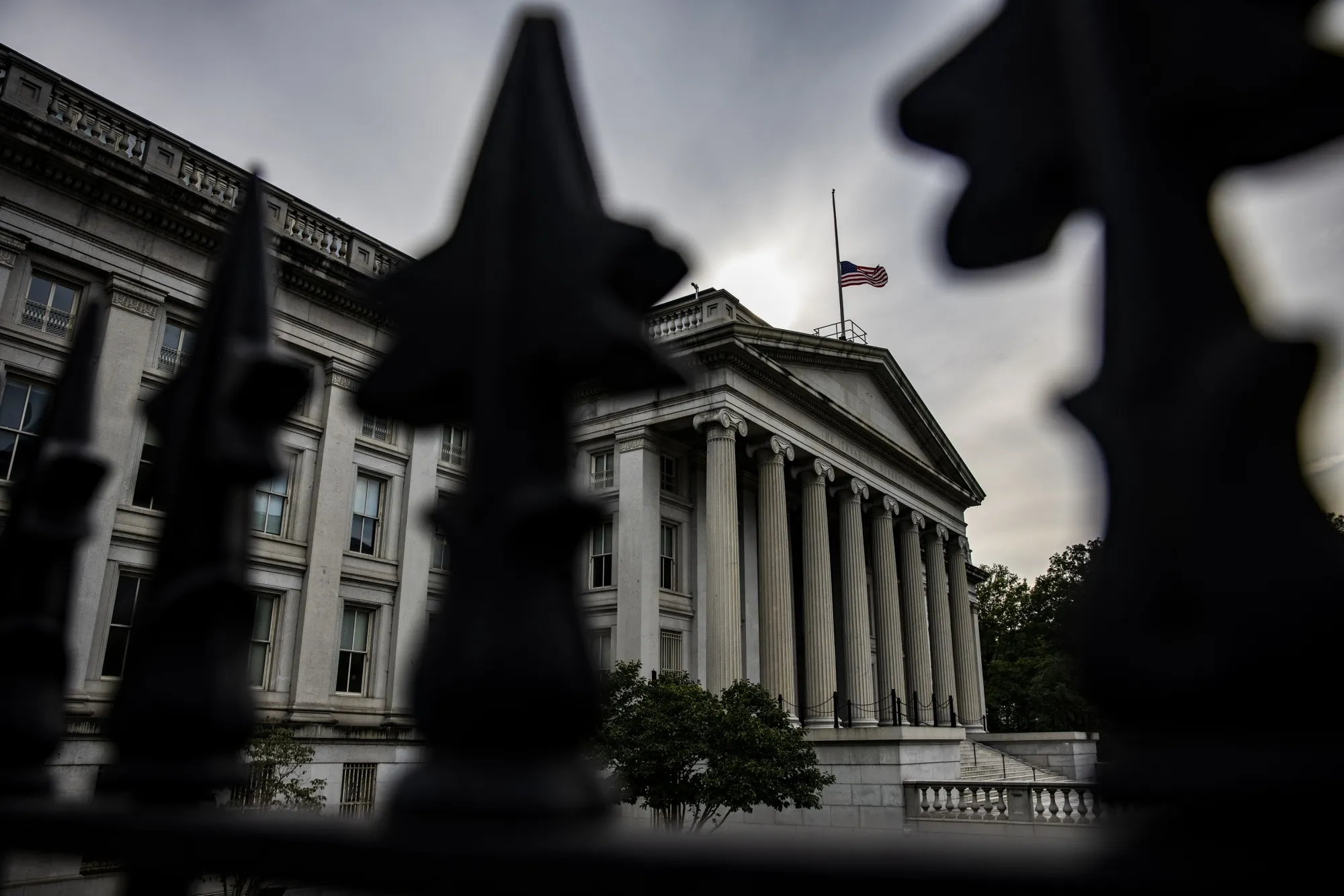 The US Treasury building in Washington, DC.