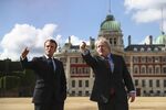 Boris Johnson, U.K. prime minister, right, and Emmanuel Macron, France's president, in London, in June 2020. 