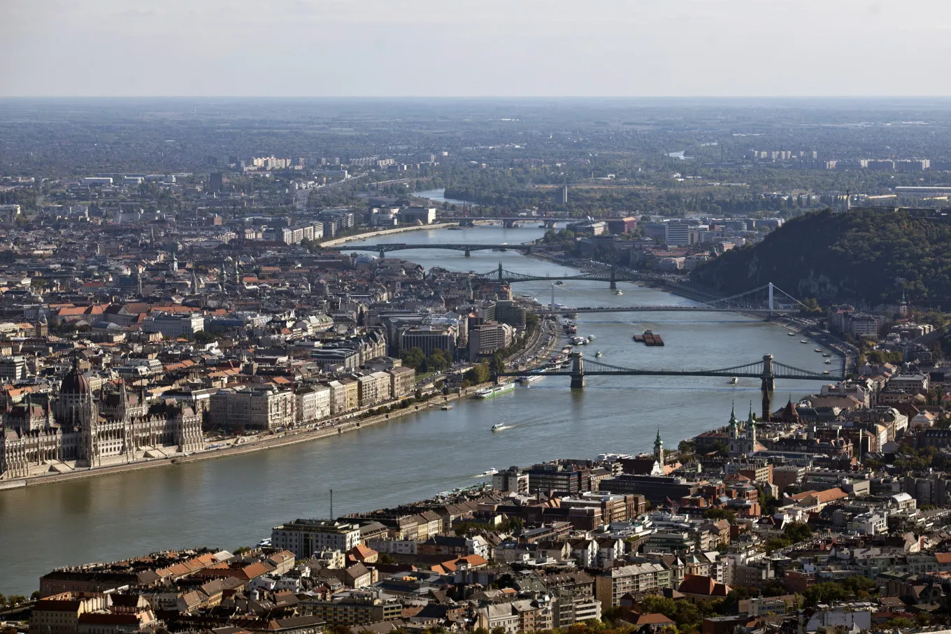 Aerial Views Of The Hungarian Capital And Highway Construction