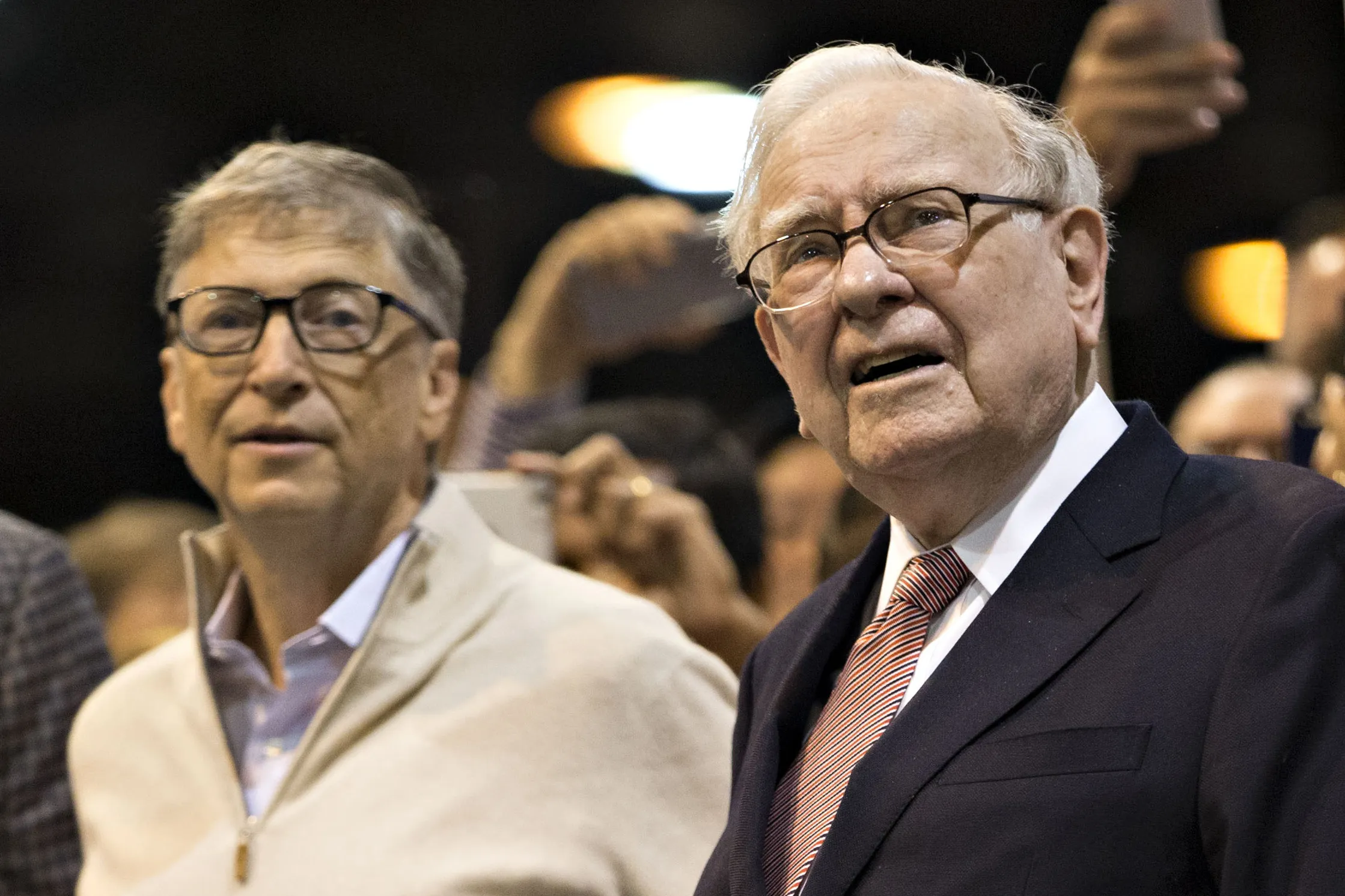 Warren Buffett and Bill Gates at the Berkshire Hathaway annual meeting in Omaha, Nebraska, in 2017.