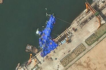North Korean Destroyer Damaged During Launch at Chongjin Shipyard