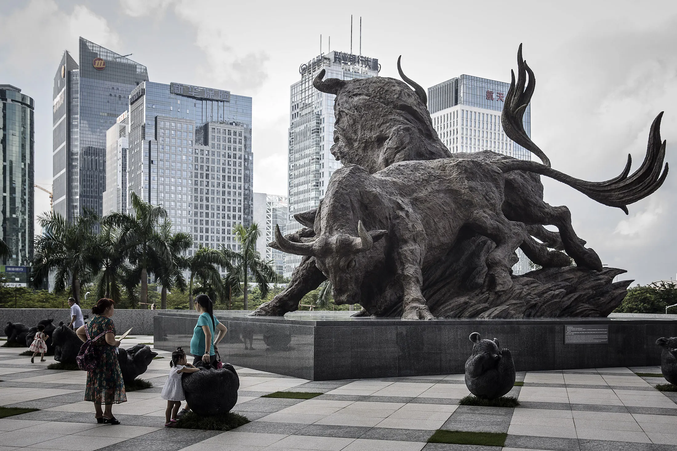 The Shenzhen stock exchange.
