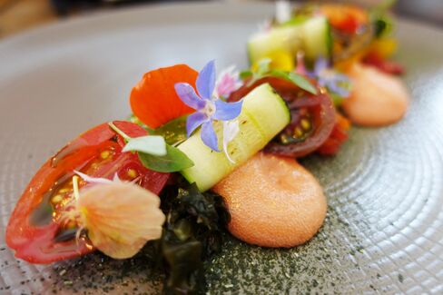 Isle of Wight tomatoes and seaweed.